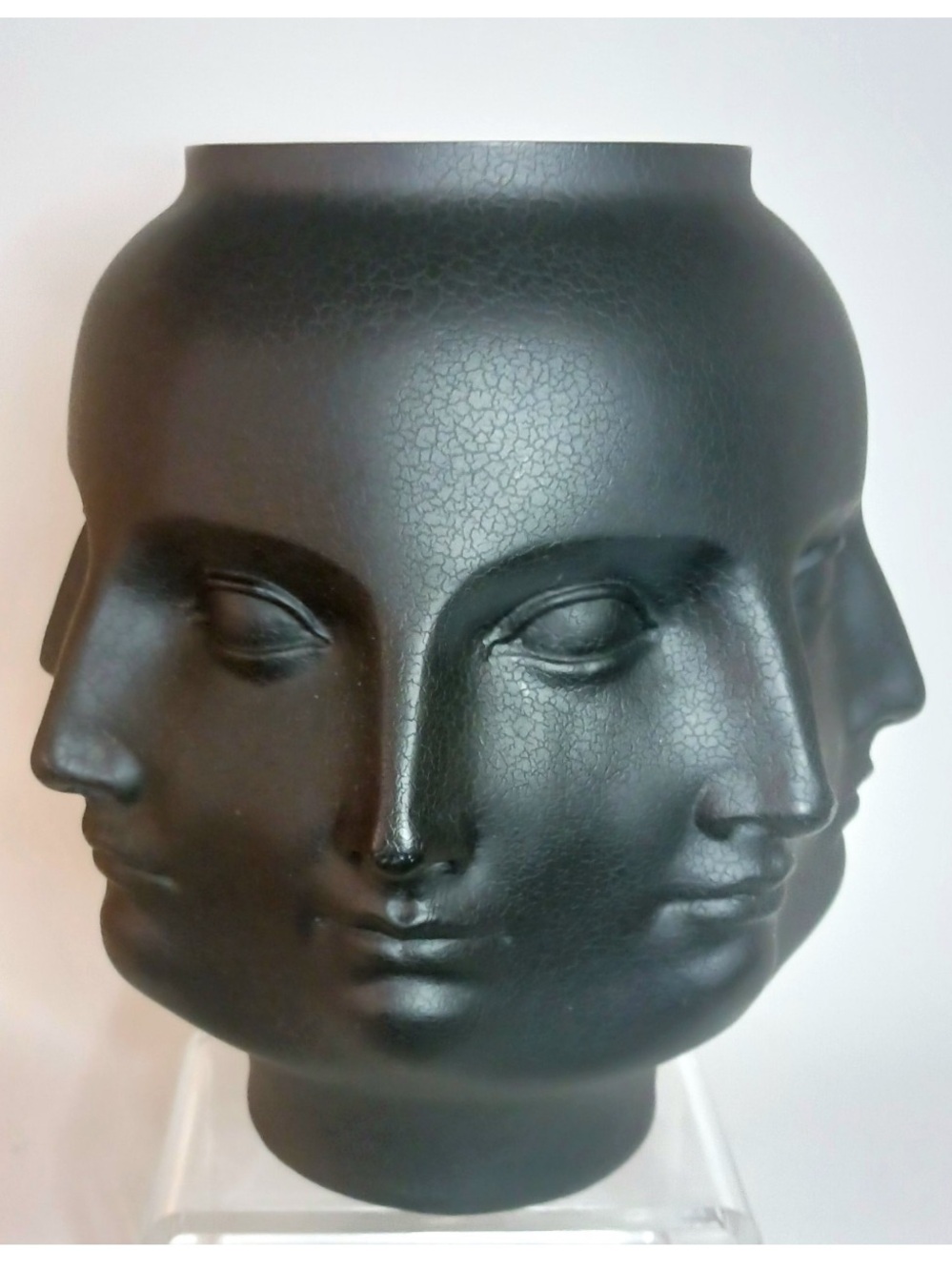 TMS 2005 Black Perpetual Faces Vase Dora Maar Fornasetti Style Vitruvian